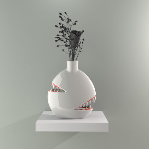 Biting Vase (White) by Josh Divine
