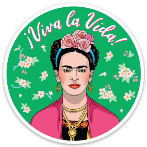 Artista Mexicana with Pink Flowers - Die Cut Sticker