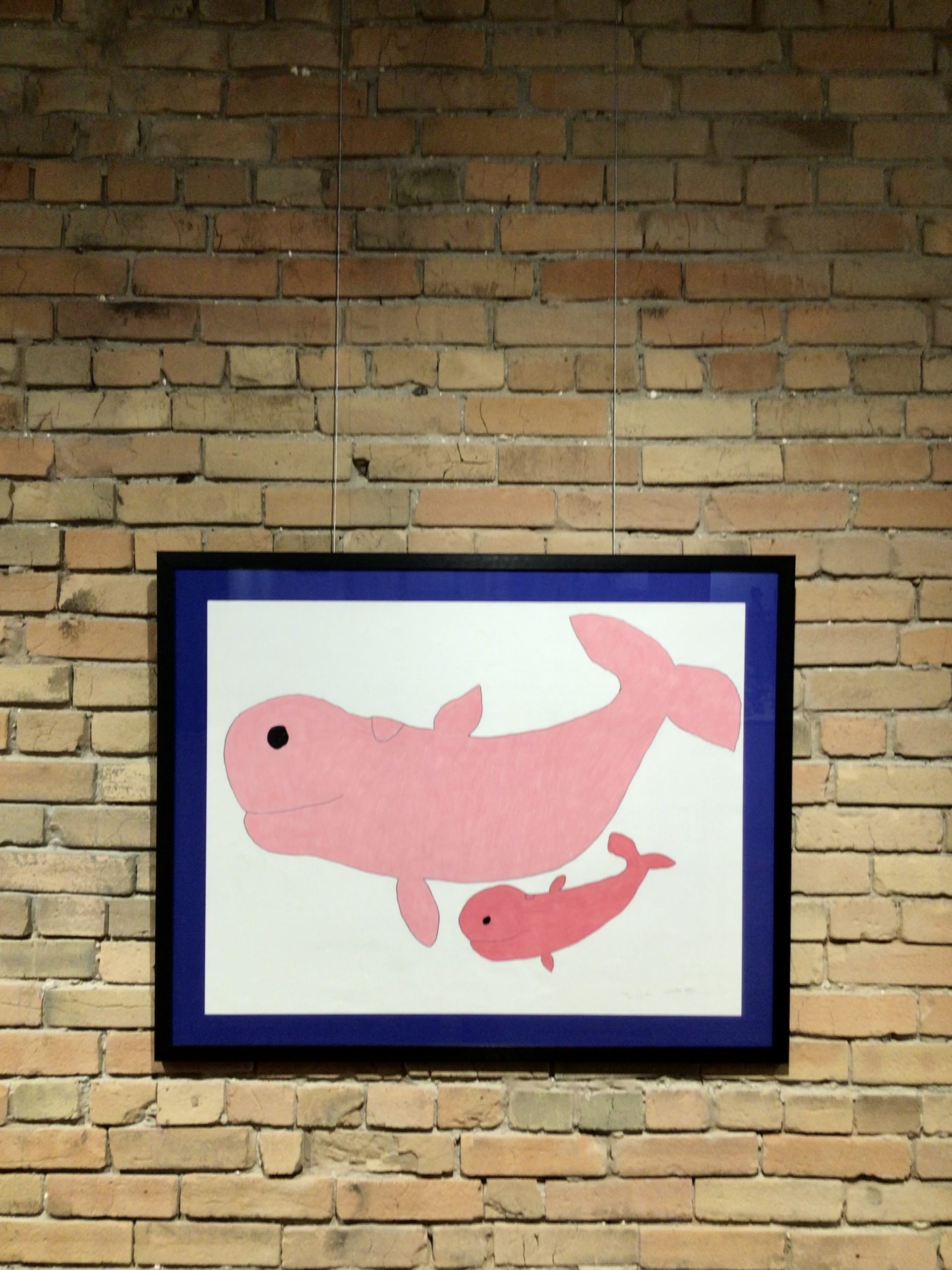 Untitled drawing (pink whale with calf) - Saimaiyu Akesuk - Image 2