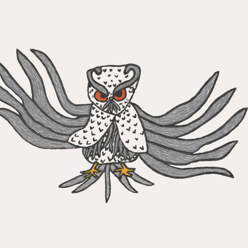 Almighty Owl print by Inuit artist Ooloosie Saila