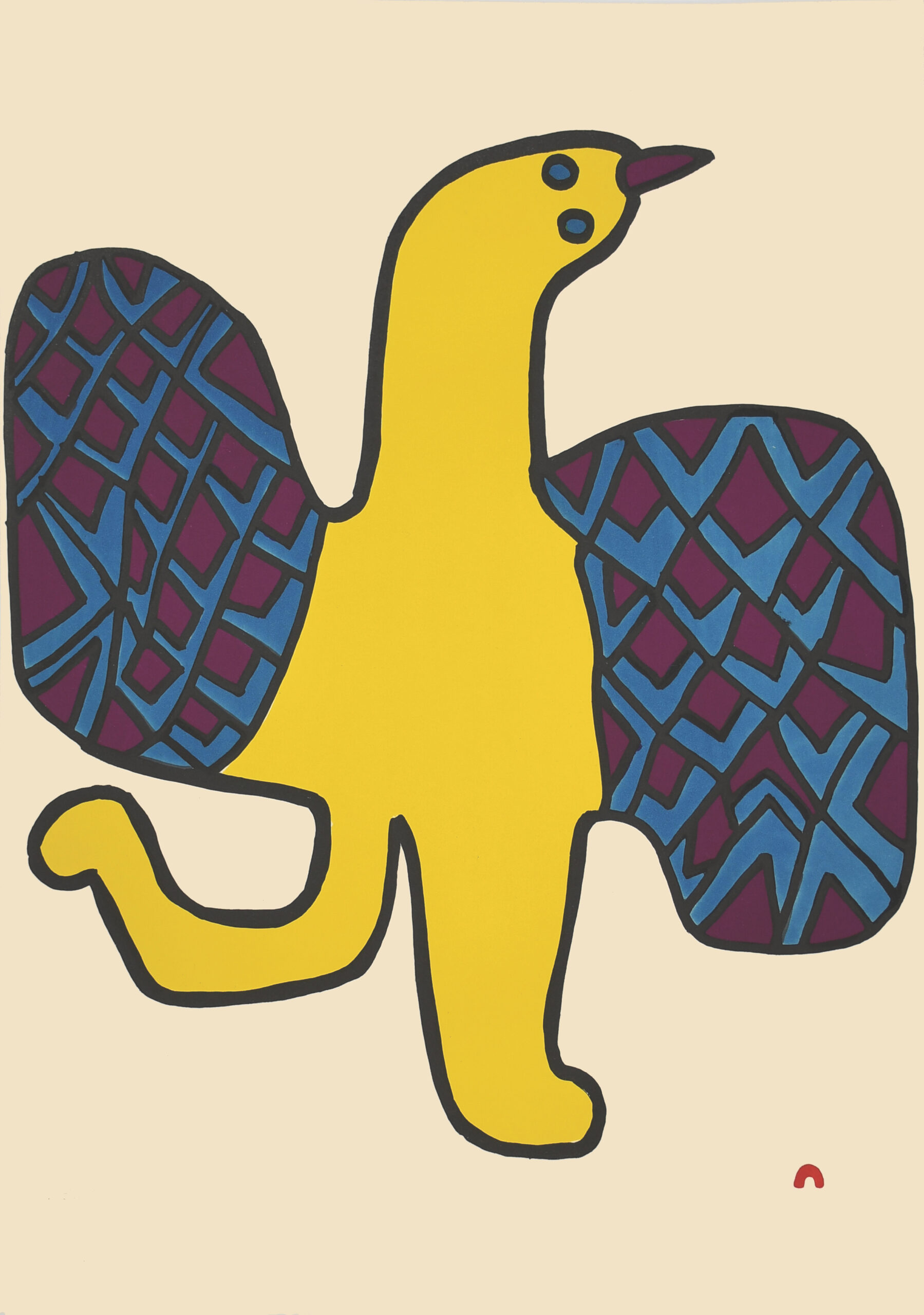 Limited Edition print - Joyful Bird by Inuit artist Saimaiyu Akesuk
