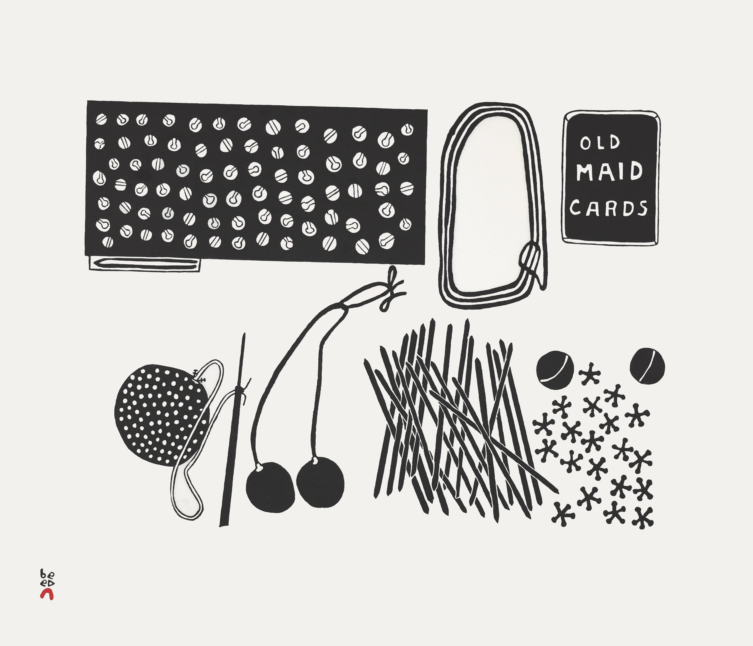 Limited Edition Print - Games We Play by Inuit Artist Josie Pootoogook