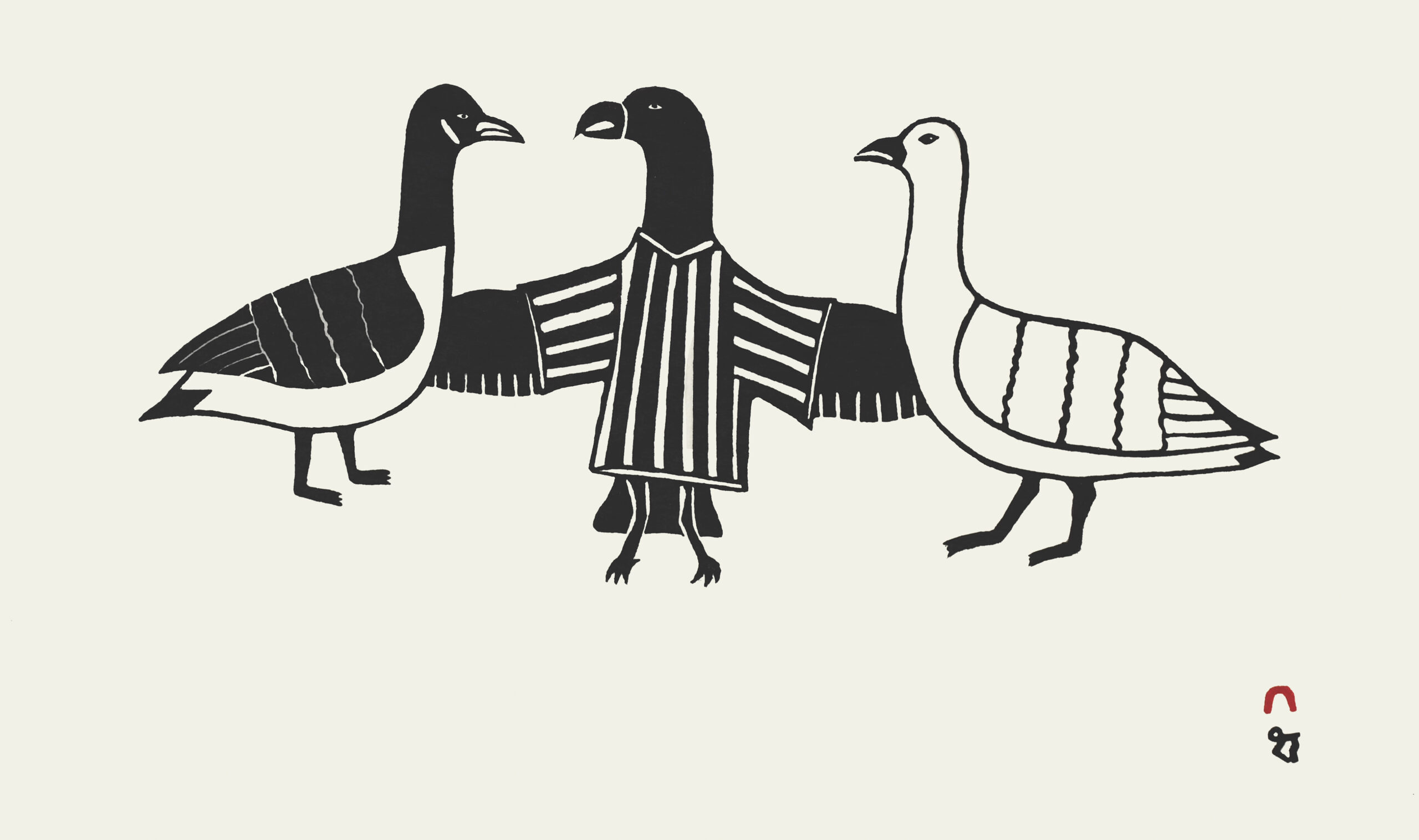 Limited Edition Print - Battle Royale by Inuit Artist Napachie Ashoona
