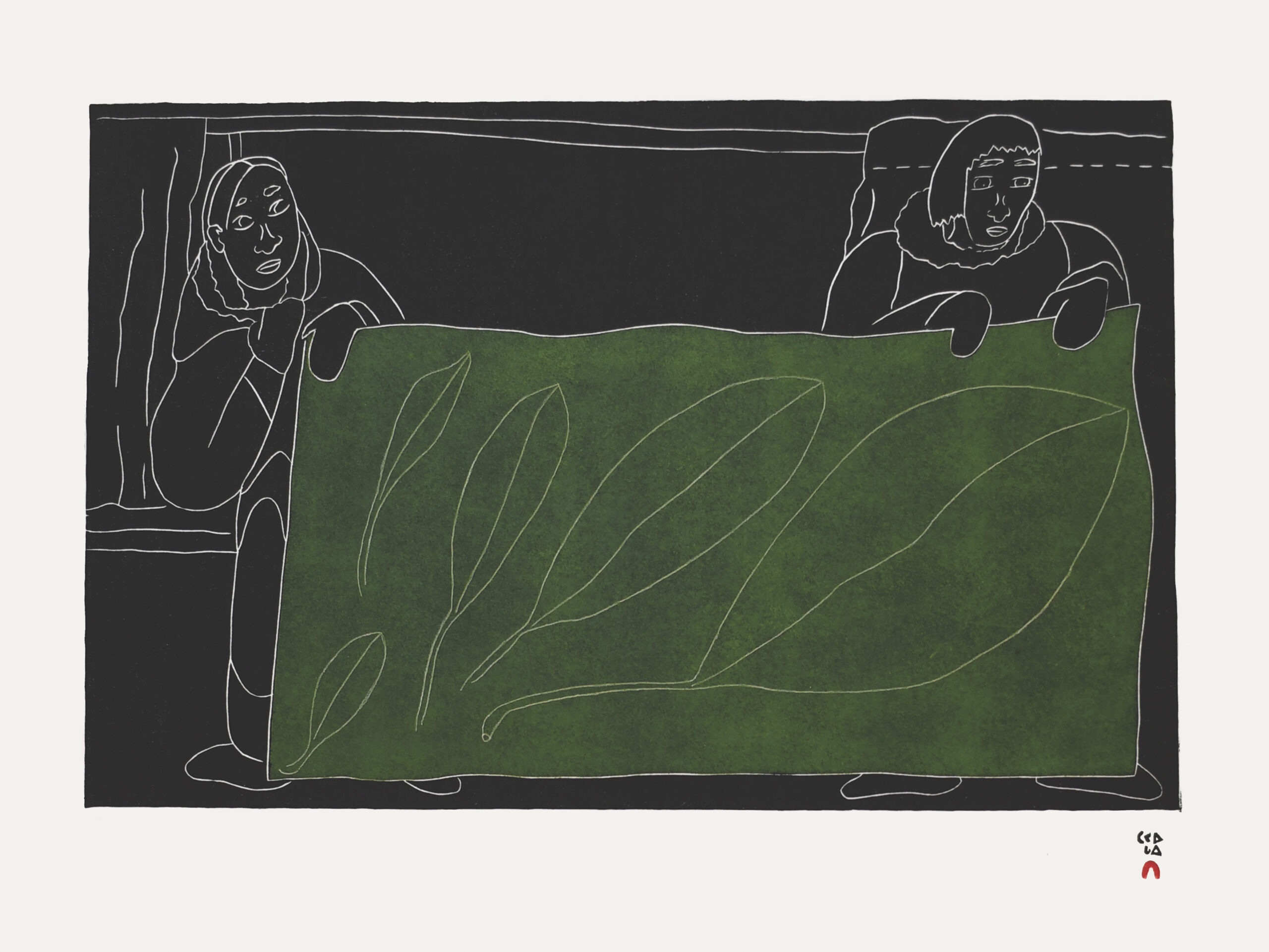 Limited Edition Print - Floating Leaves by Inuit Artist Shuvinai Ashoona