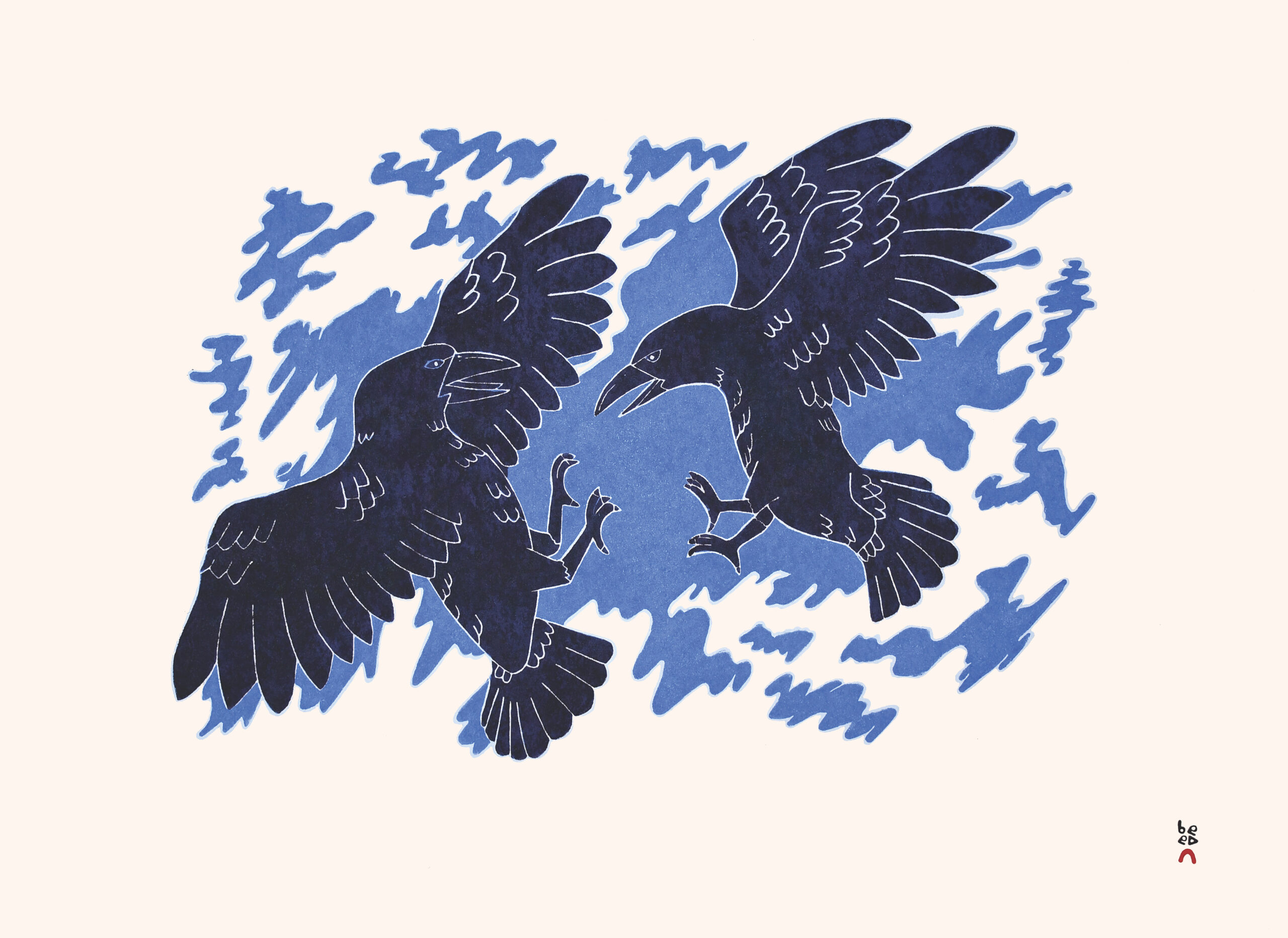 Limited Edition Print - Aerial Standoff by Inuit Artist Killktee Killiktee