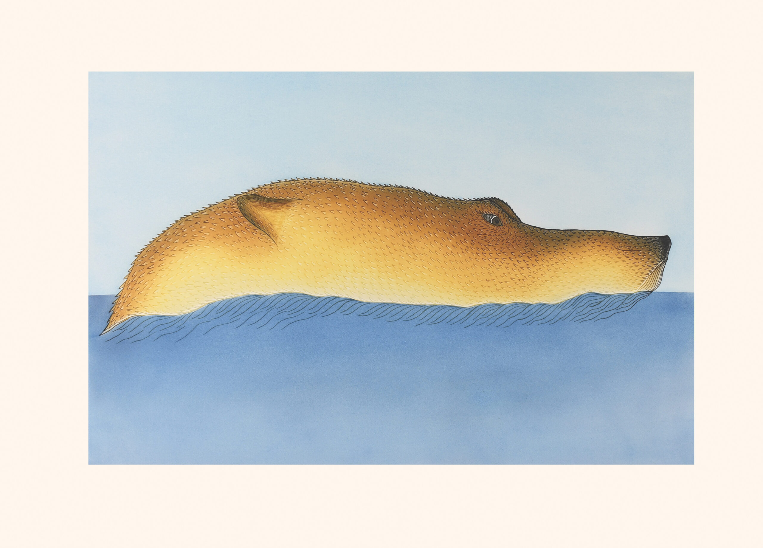 Limited Edition Print - Observant Bear by Inuit Artist Quvianaqtuk Pudlat