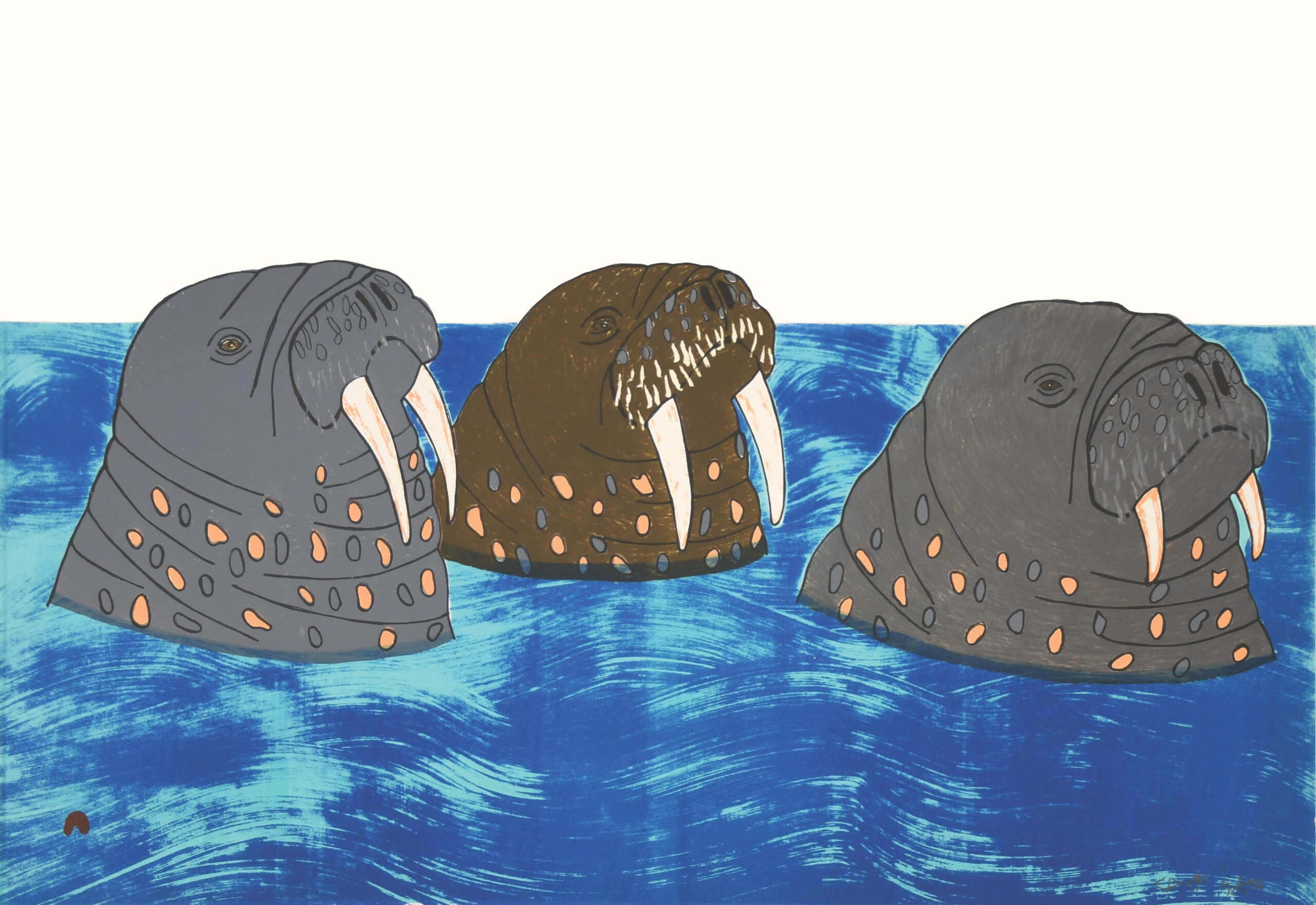 Limited Edition Print - Spring Dip by Inuit Artist Pauojoungie Saggiak