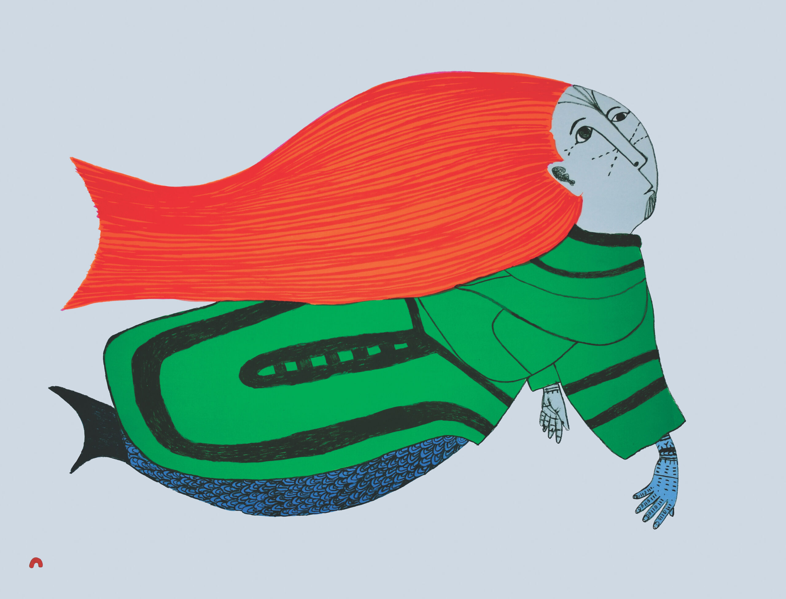Limited Edition Print - Aupaktuq (Red) by Inuit Artist Ning Teevee