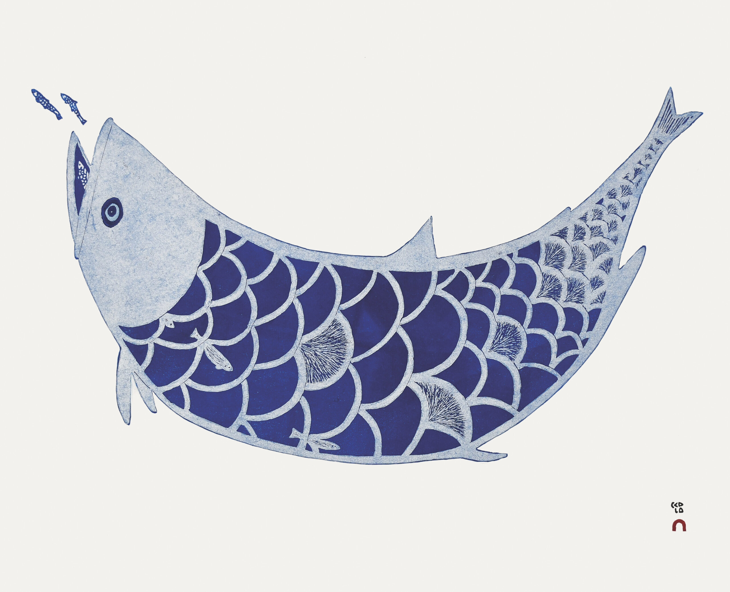 Limited Edition Print, Arctic Char That Goes To Shore by Inuit Artist Ning Teevee