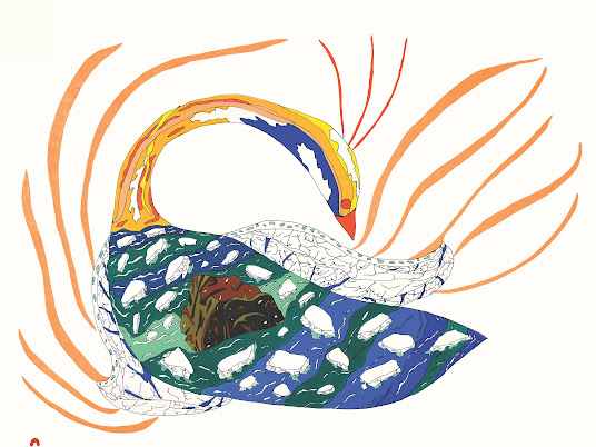 Limited Edition Print, Loon Migration by Inuit Artist Ooloosie Saila