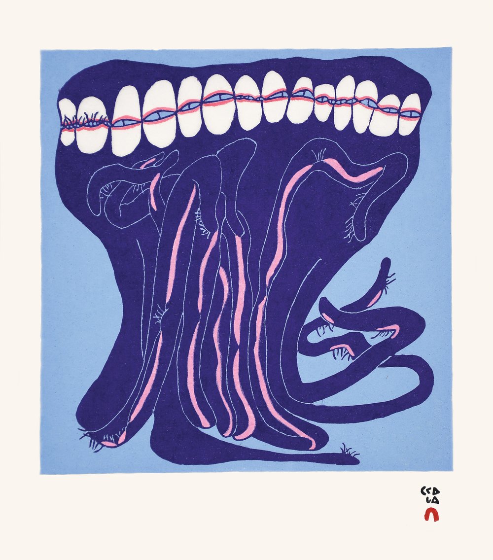 Purple Octopus by Shuvinai Ashoona