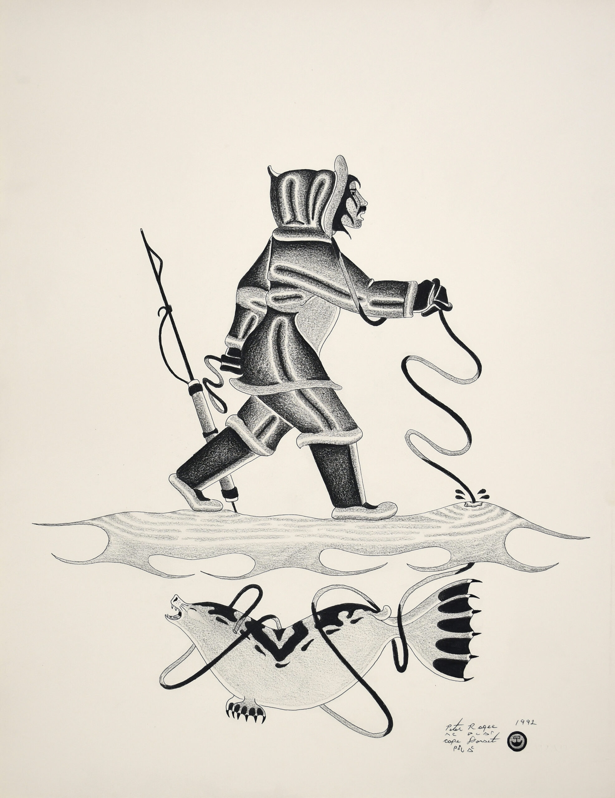 Untitled drawing by Inuit artist Peter Ragee