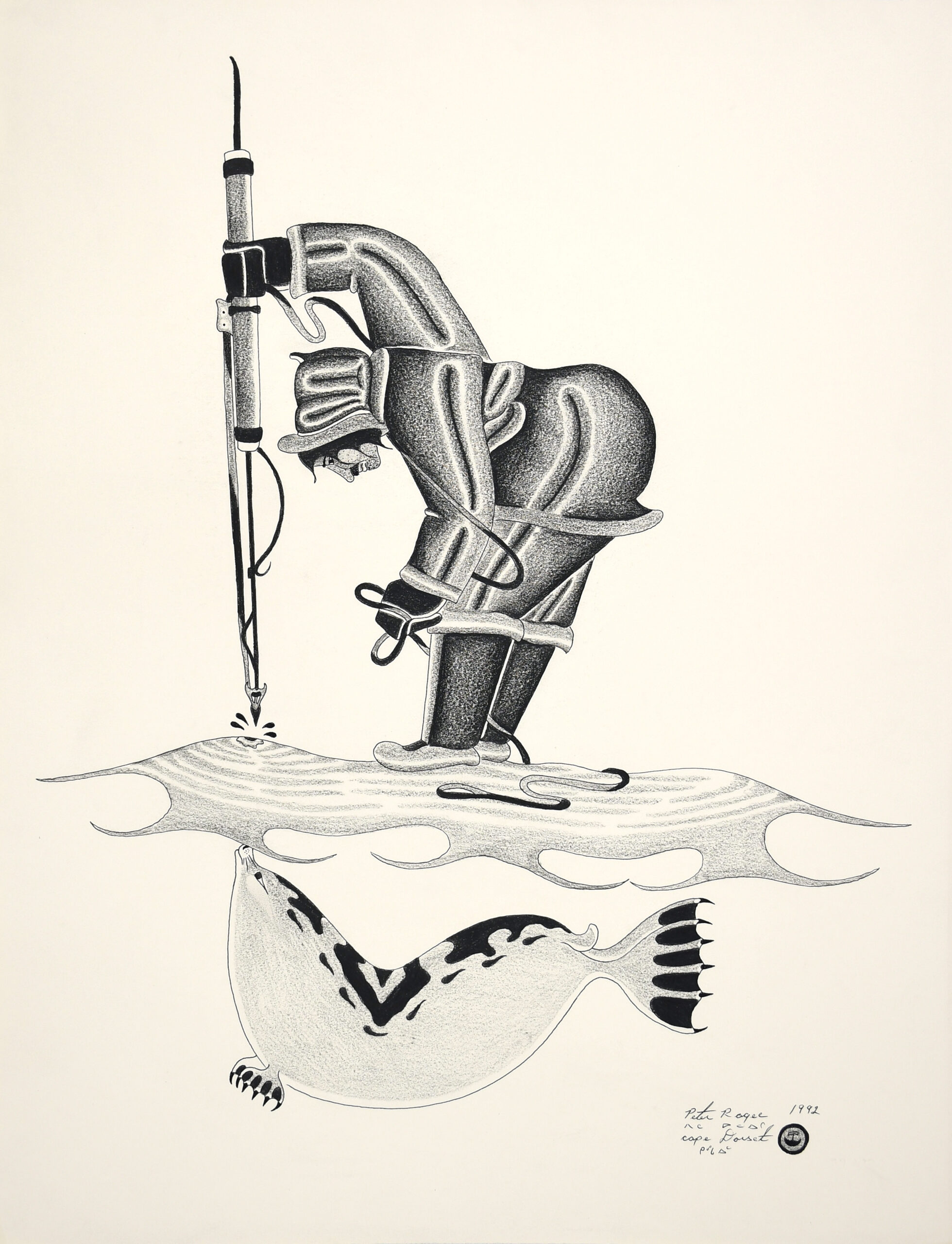 Untitled drawing by Inuit artist Peter Ragee