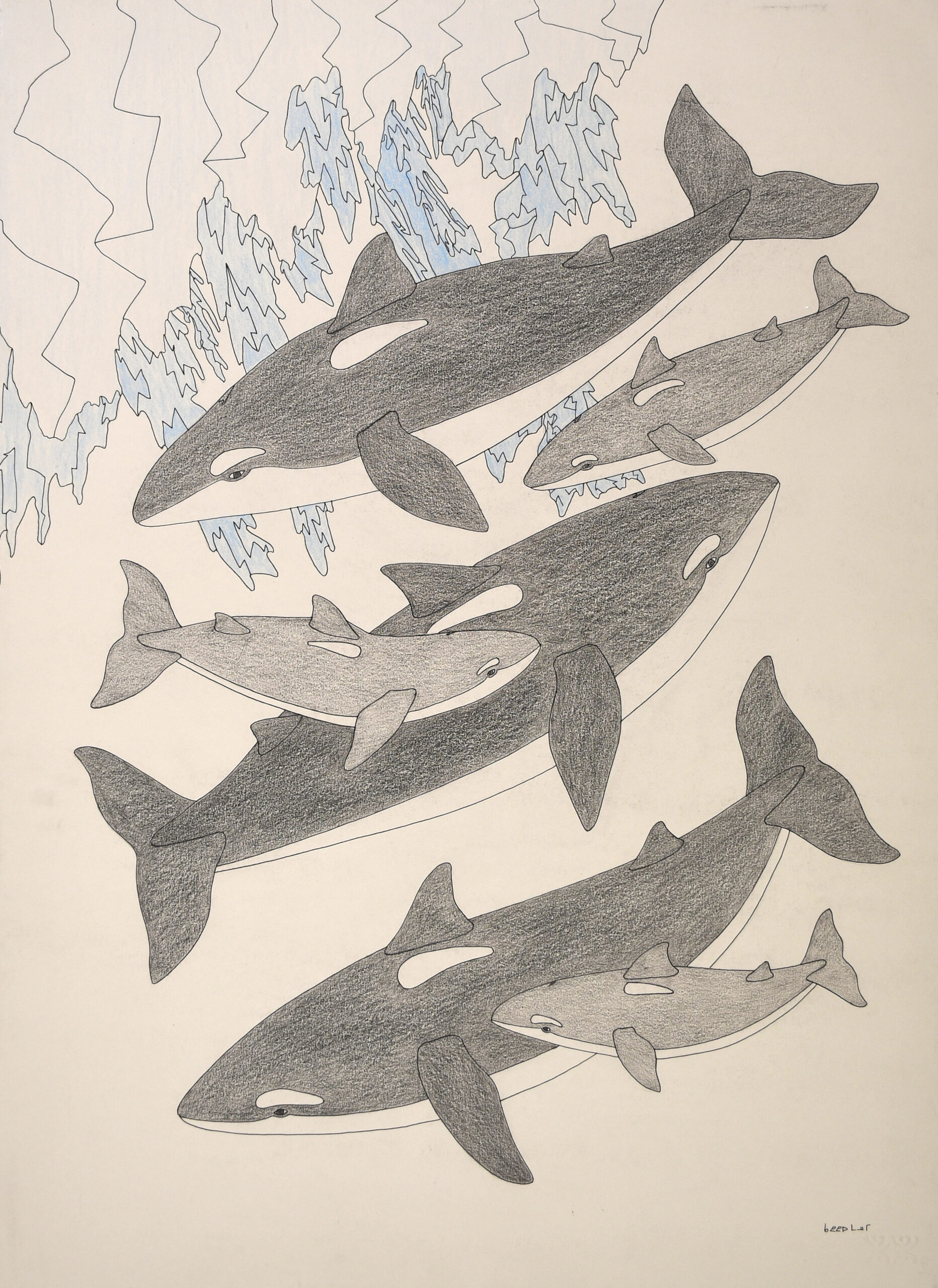 Untitled drawing by Inuit artist Qavavau Manumie