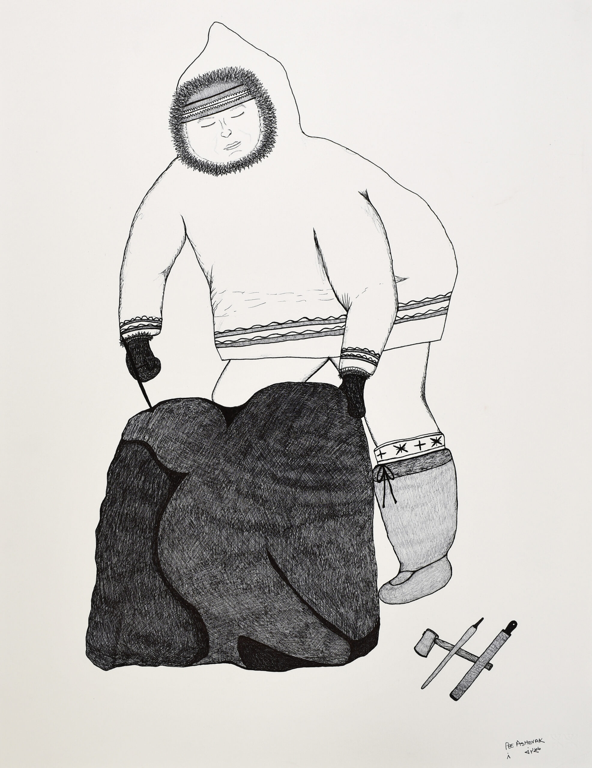 Untitled Drawing by Inuit artist Pee Ashevak