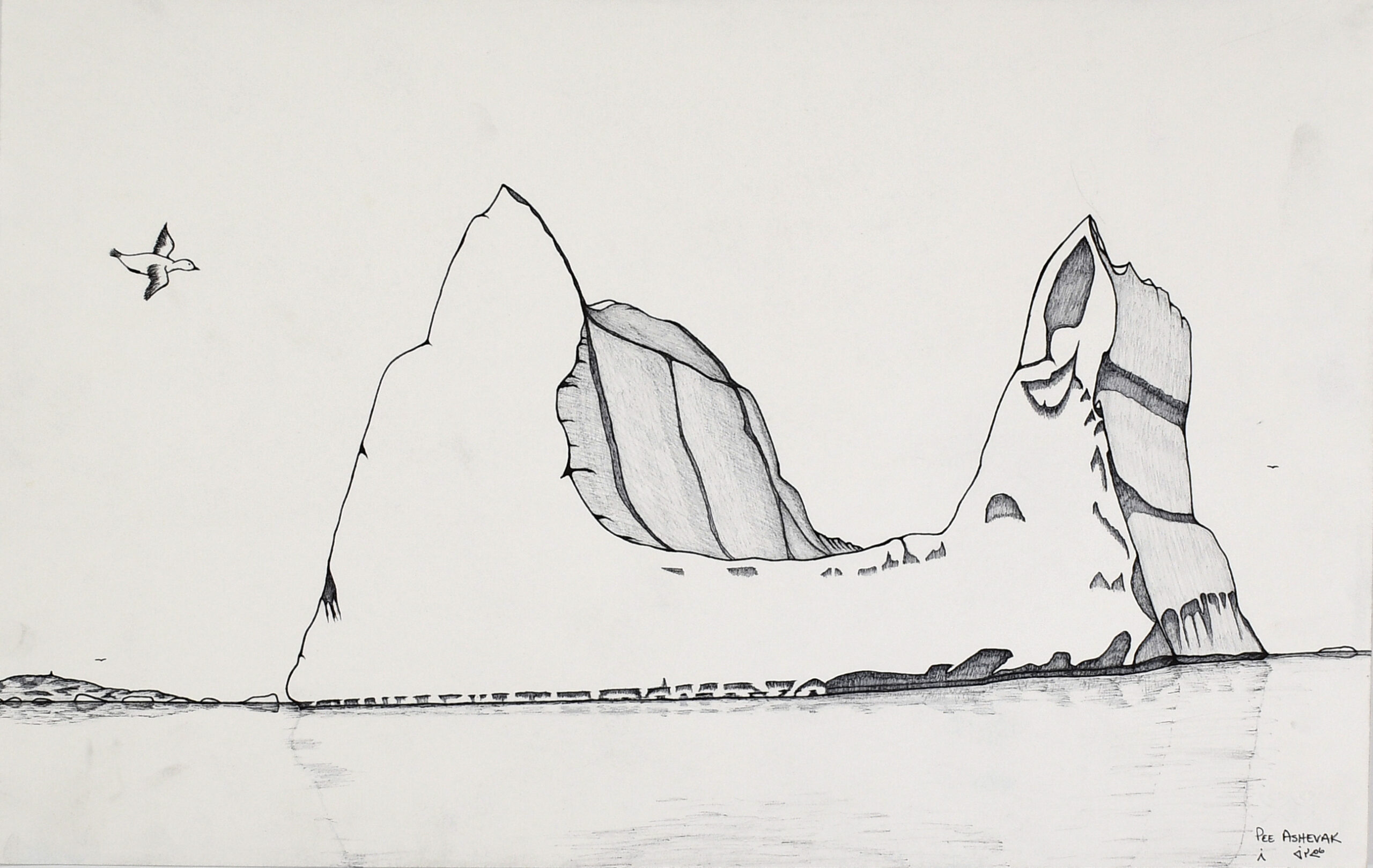 Untitled drawing by Inuit artist Pee Ashevak 221-0030