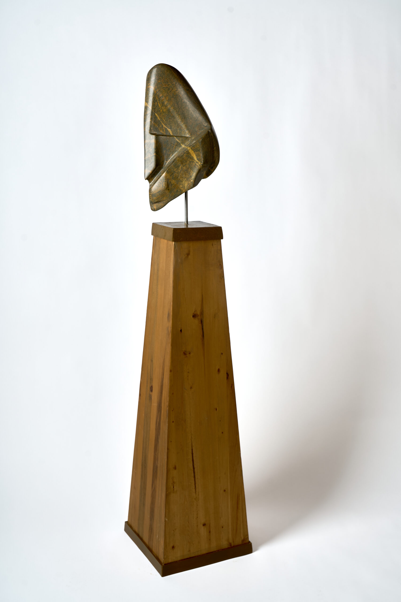 Fortitude, stone and wood sculpture by Winnipeg artist Greg Fritz