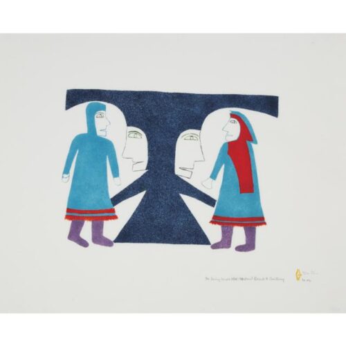 The Loving Couple, limited edition print by Baker Lake Inuit artist Jessie Oonark