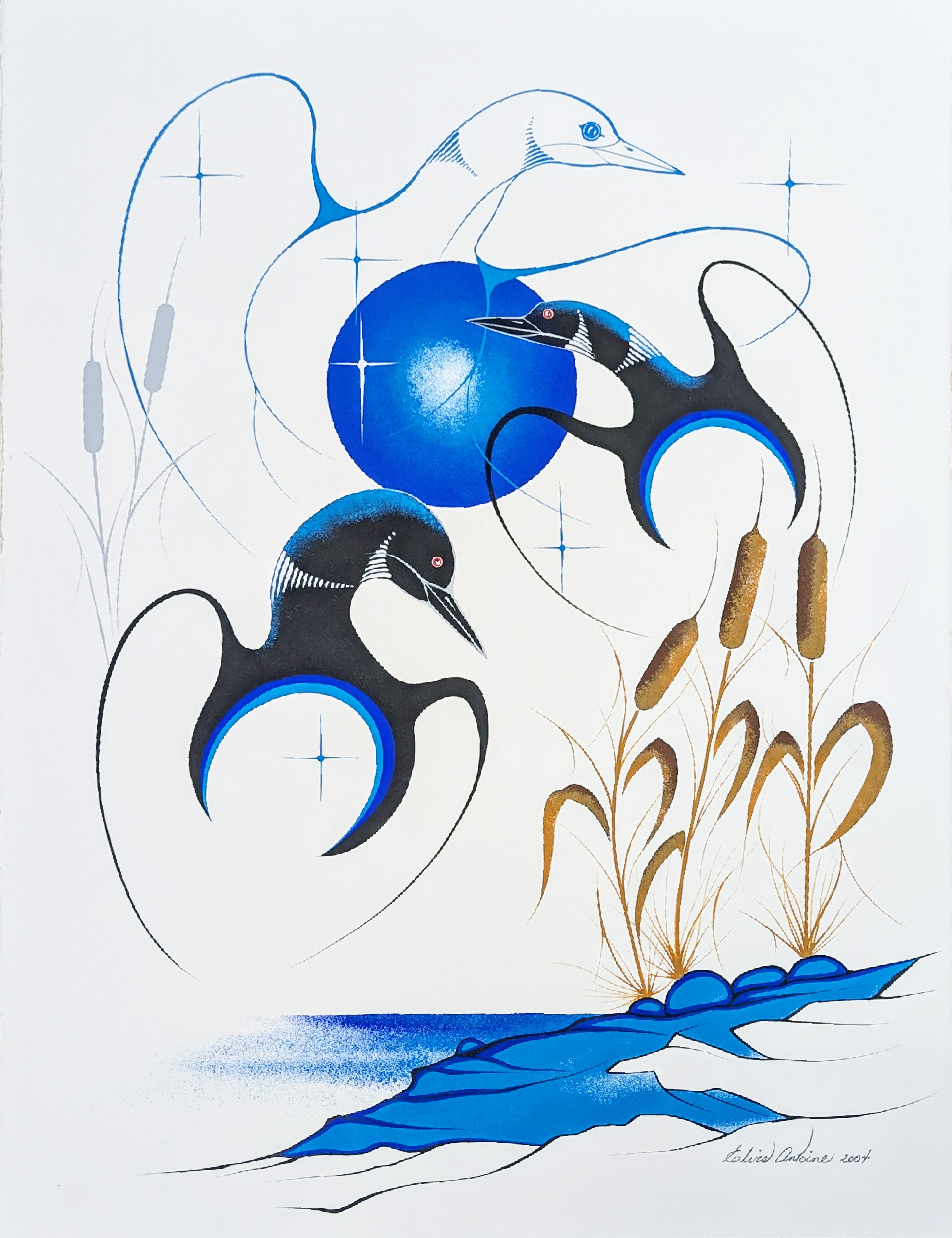 Arrival Of...Sacred Helpers, painting by Manitoba artist Elvis Antoine