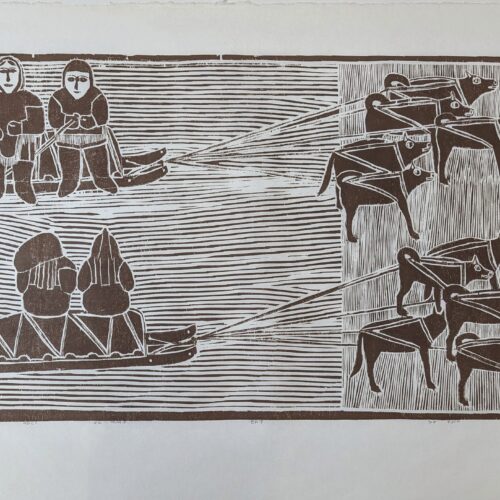 Travel To Another Place, limited edition print by Inuit artist Janet Kigusiuq Uqayuittuq from Baker Lake