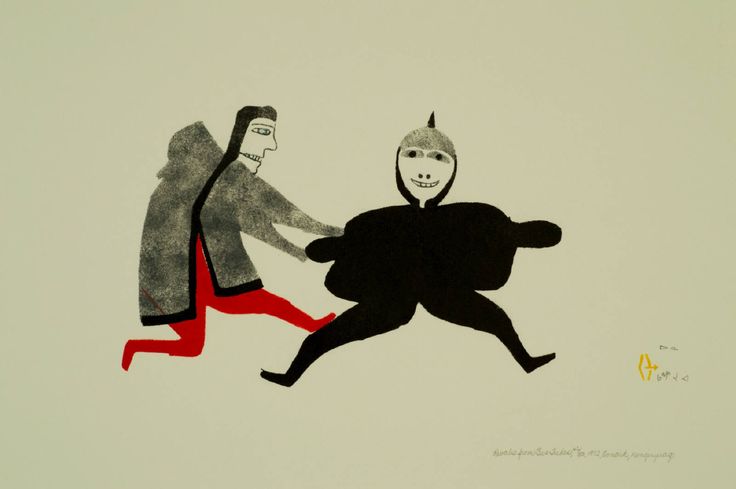 Rivals From Two Tribes - limited edition print by Inuit artist Jessie Oonark from Baker Lake