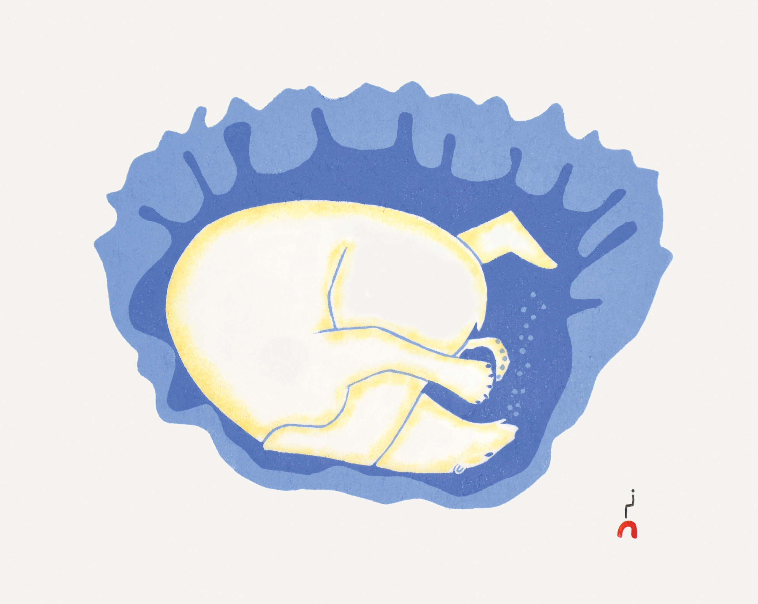 Dive, limited-edition print by Inuit artist Alasuaq Sharky