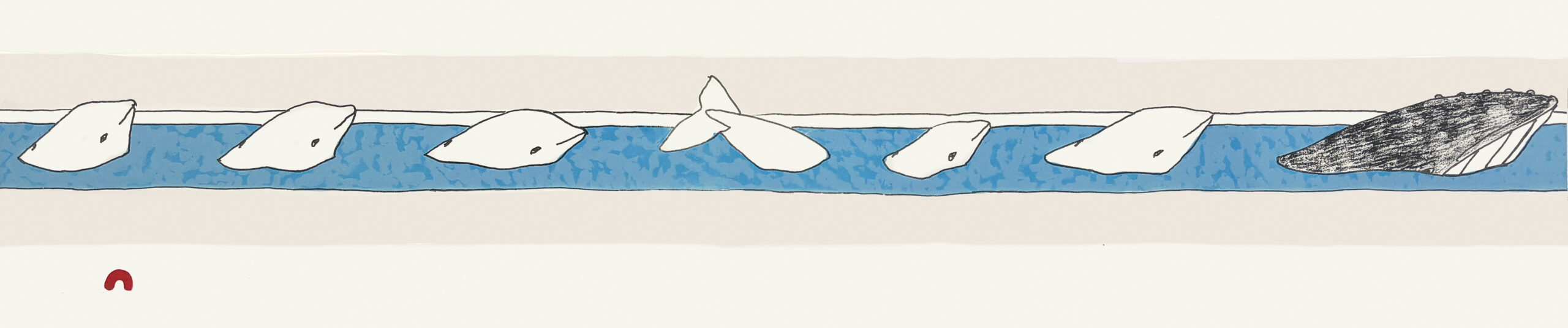 Following-Bowhead_Qavavau-Manumie_2025-Cape-Dorset-Print-Collection_25-17 Following Bowhead, limited-edition print by Inuit artist Qavavau Manumie