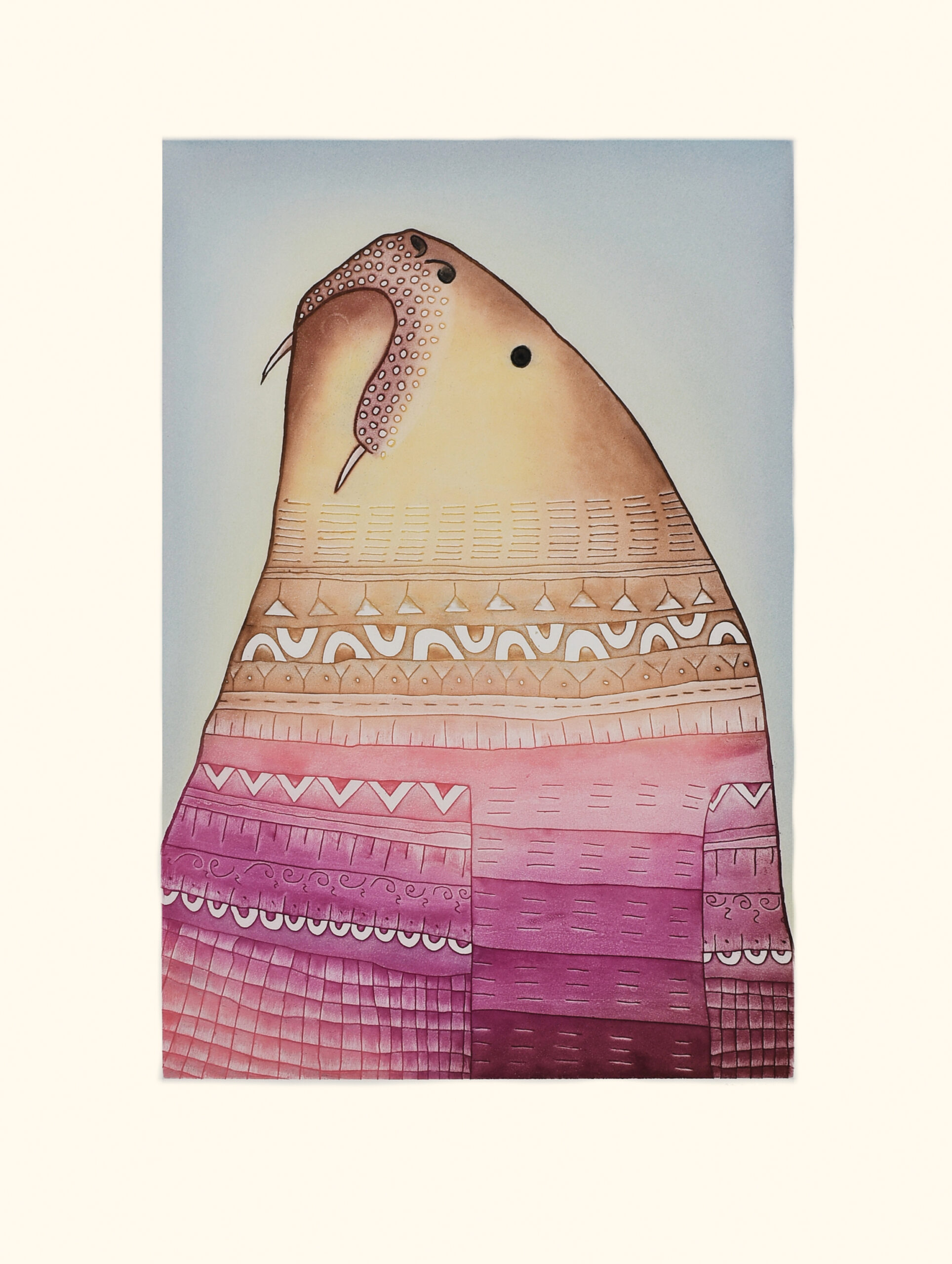 One With Tattoos, limited edition print by Inuit artist Ningiukulu Teevee