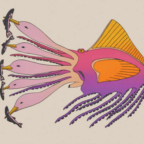 Octopus Transformation, limited-edition print by Inuit artist Qavavau Manumie