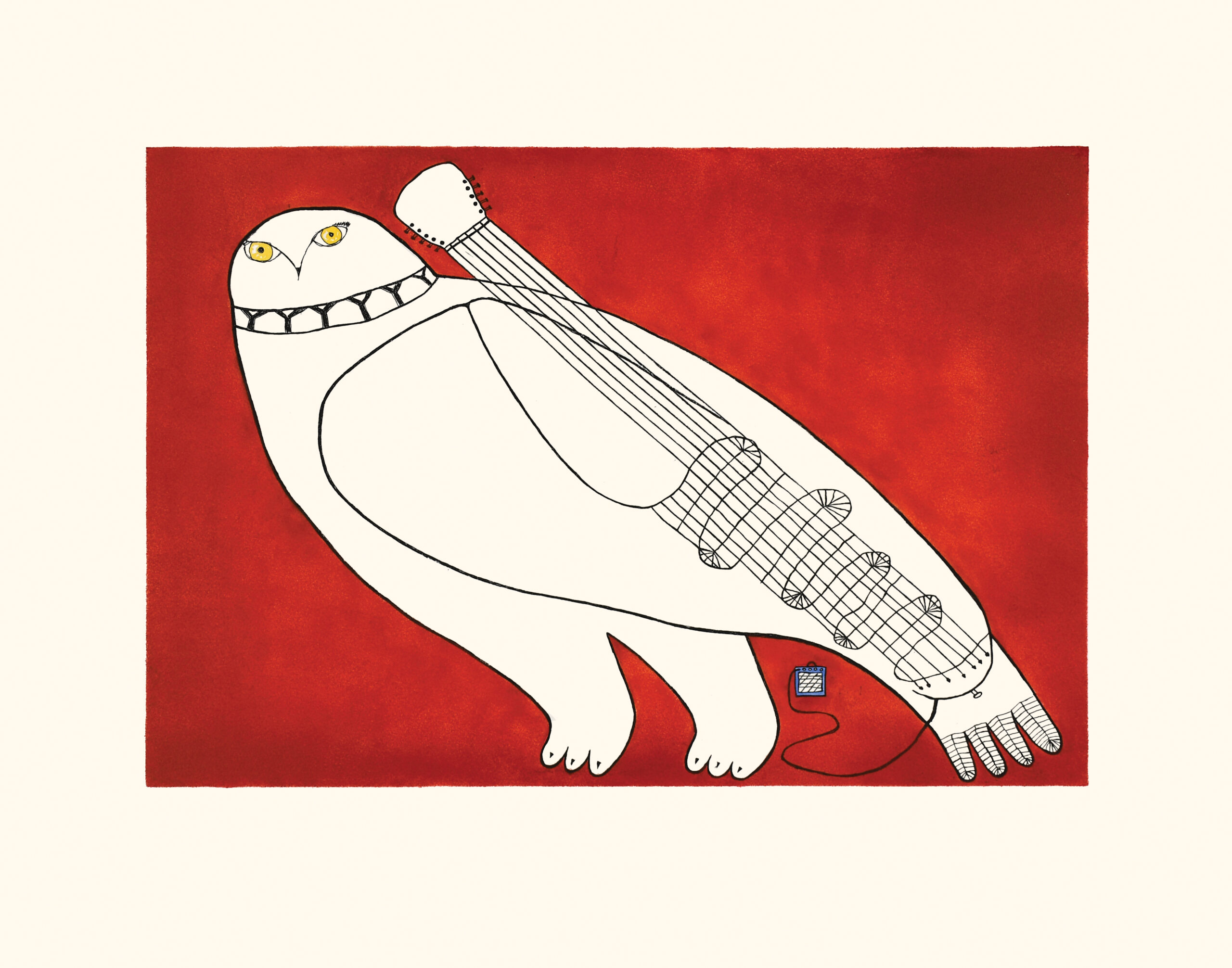 Player, limited-edition print by Inuit artist Ningiukulu Teevee