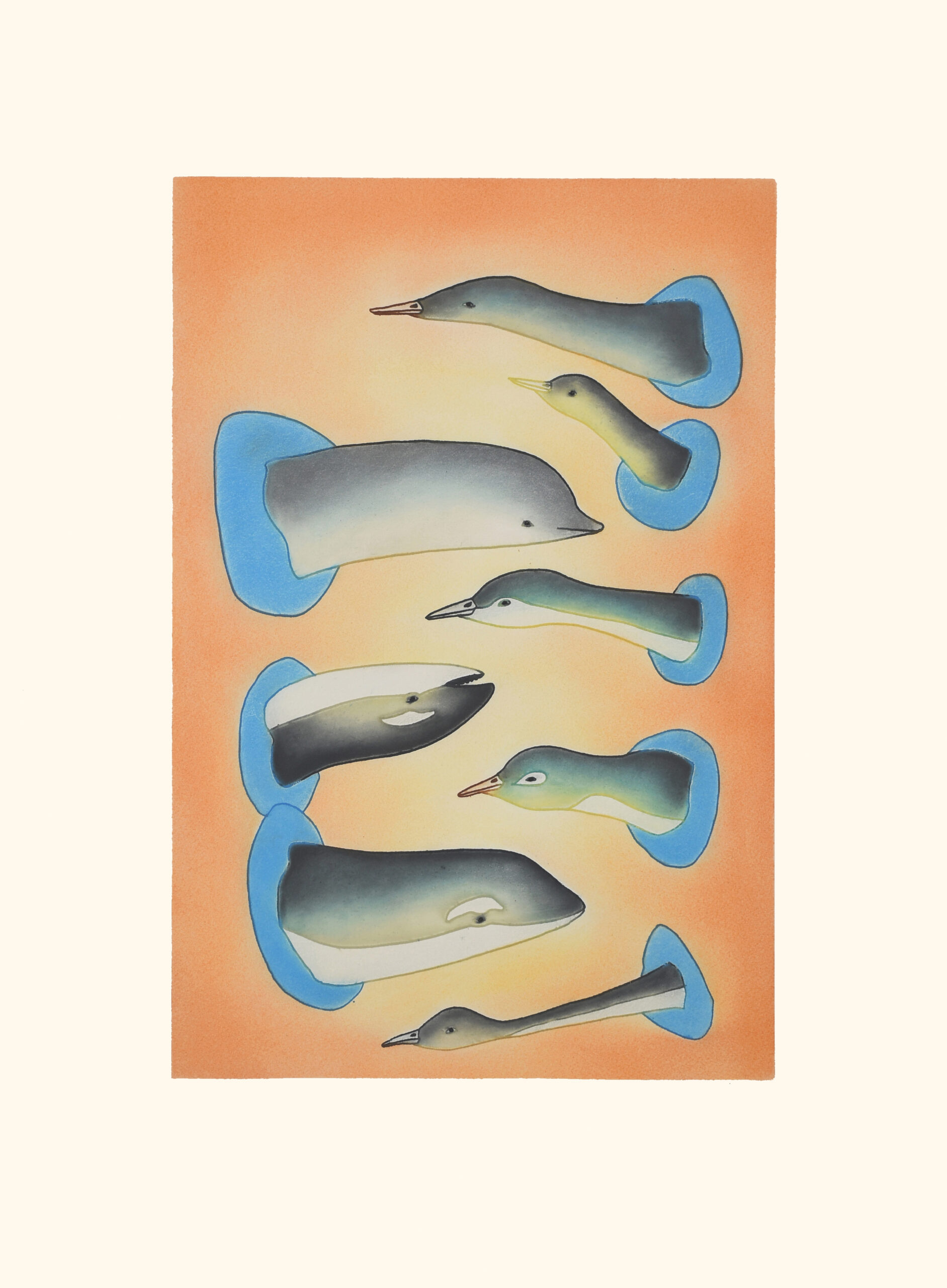 Popping Up, limited-edition print by Inuit artist Qavavau Manumie