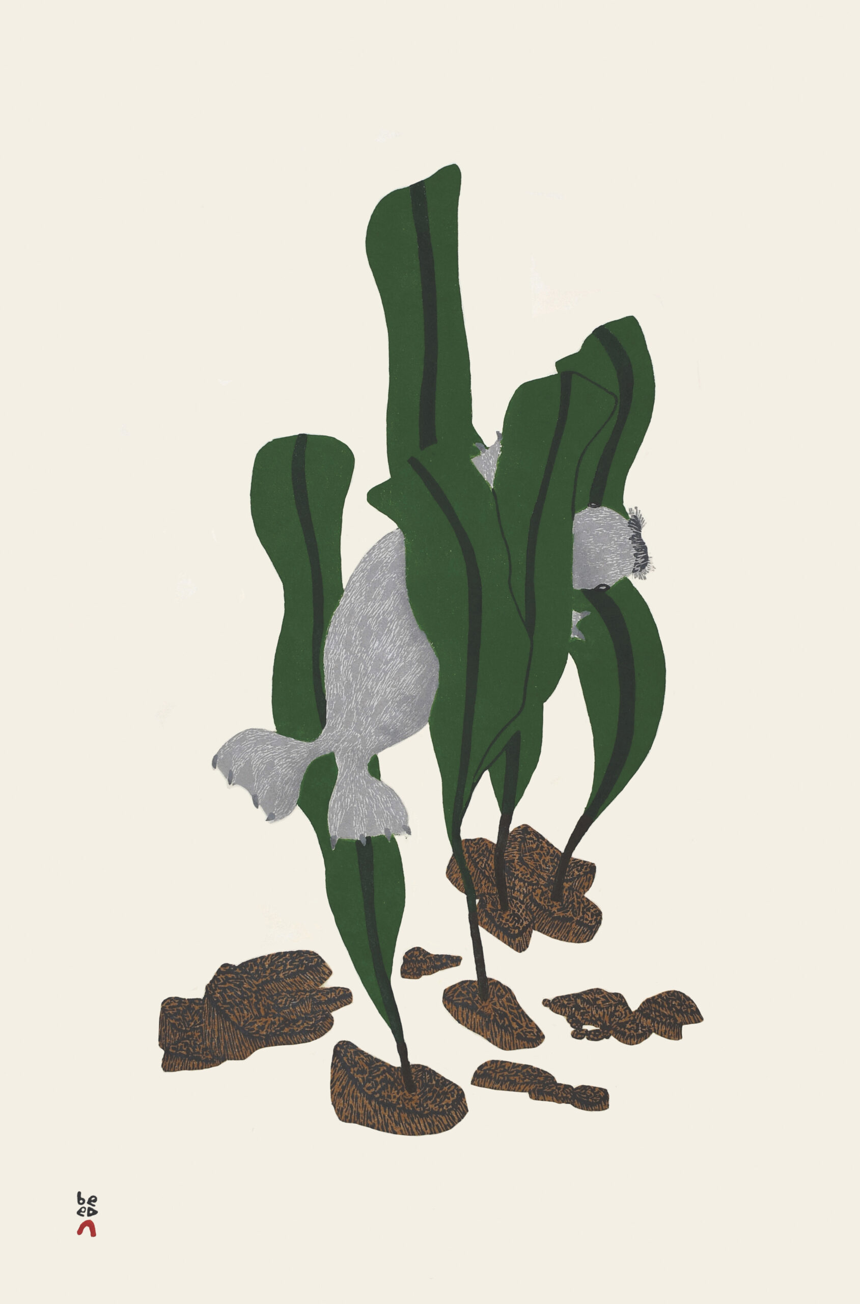 Seal Amongst Kelp, limited-edition print by Inuit artist Shuvinai Ashoona