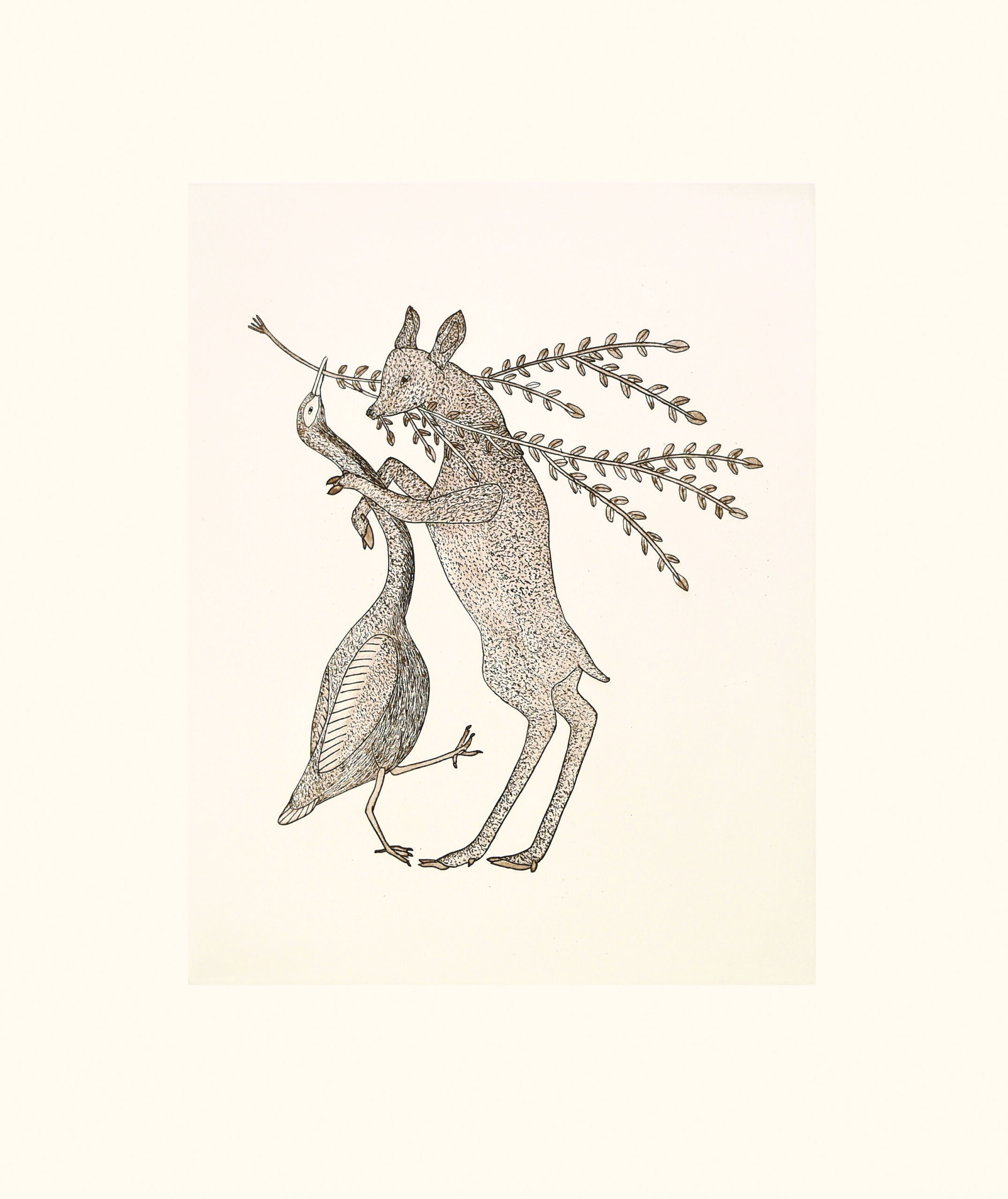 Spring Companions, limited-edition print by Inuit artist Qavavau Manumie