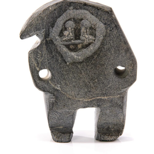 Standing Inuk With Arms Akimbo - sculpture by Inuit artist John Kavik