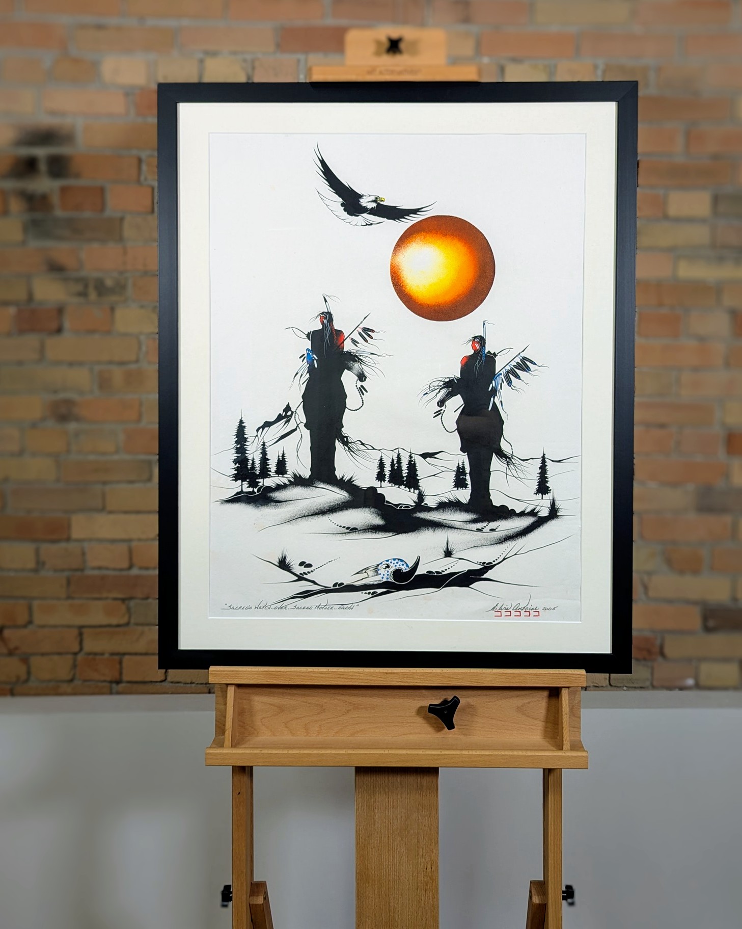 Sacred's Watch Over Sacred Mother Earth - painting by indigenous artist Elvis Antoine