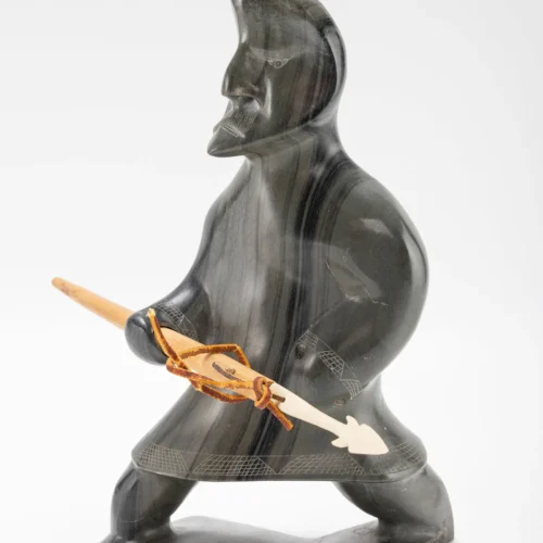 Hunter sculpture by Inuit artist Simeonie Uppik