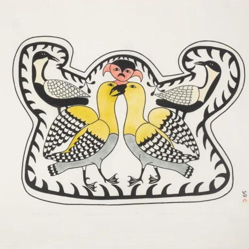 Birds of Spring - print by Inuit artist Eegyvudluk Ragee