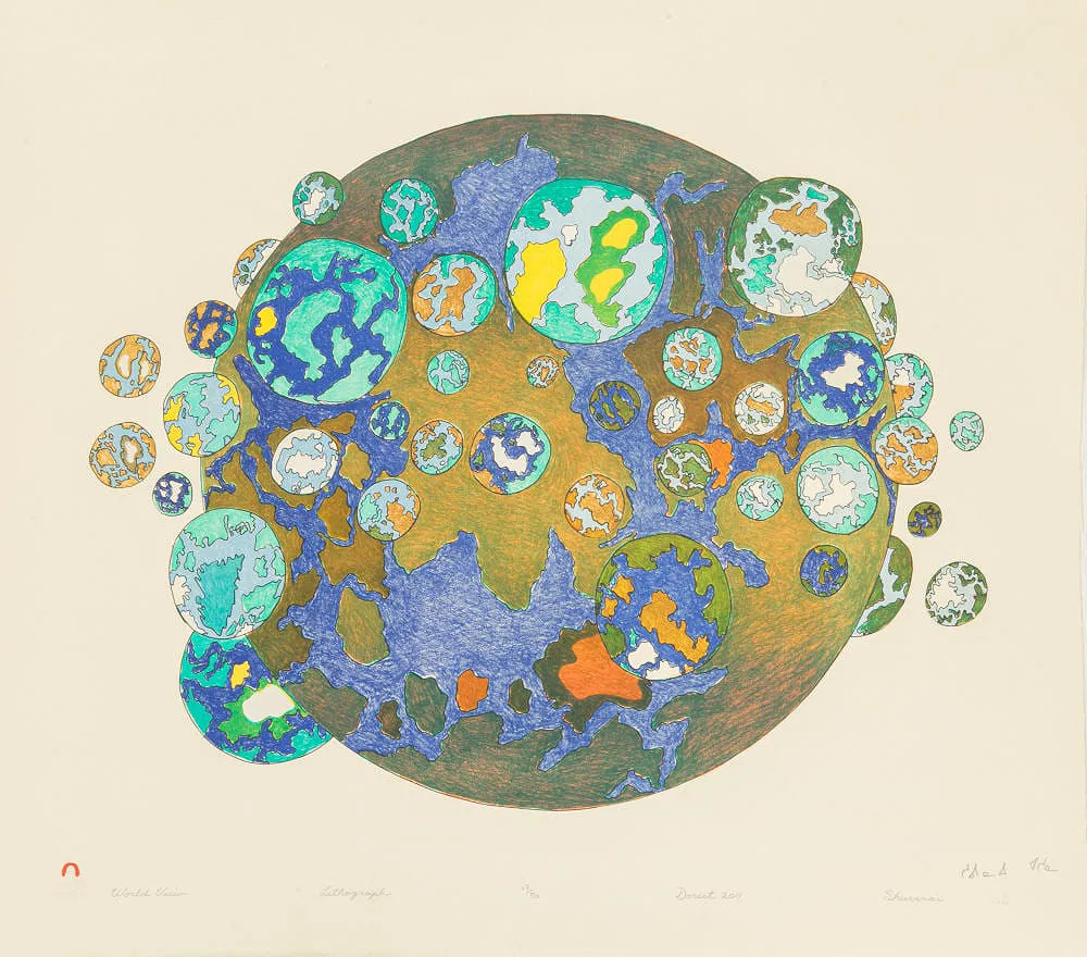 World View-2011-Shuvinai Ashoona World View, a limited edition print by Inuit artist Shuvinai Ashoona