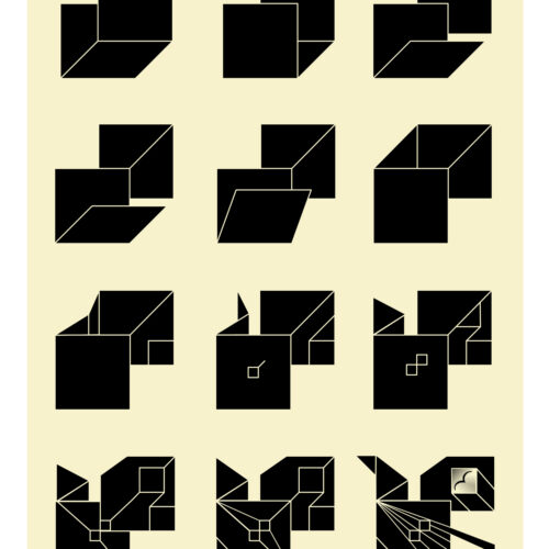 Unfolding Cubicle - archival inkjet print by Winnipeg artist Robert Pasternak