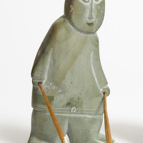 Untitled sculpture -hunter with spears by Inuit artist Annie Niviaxie