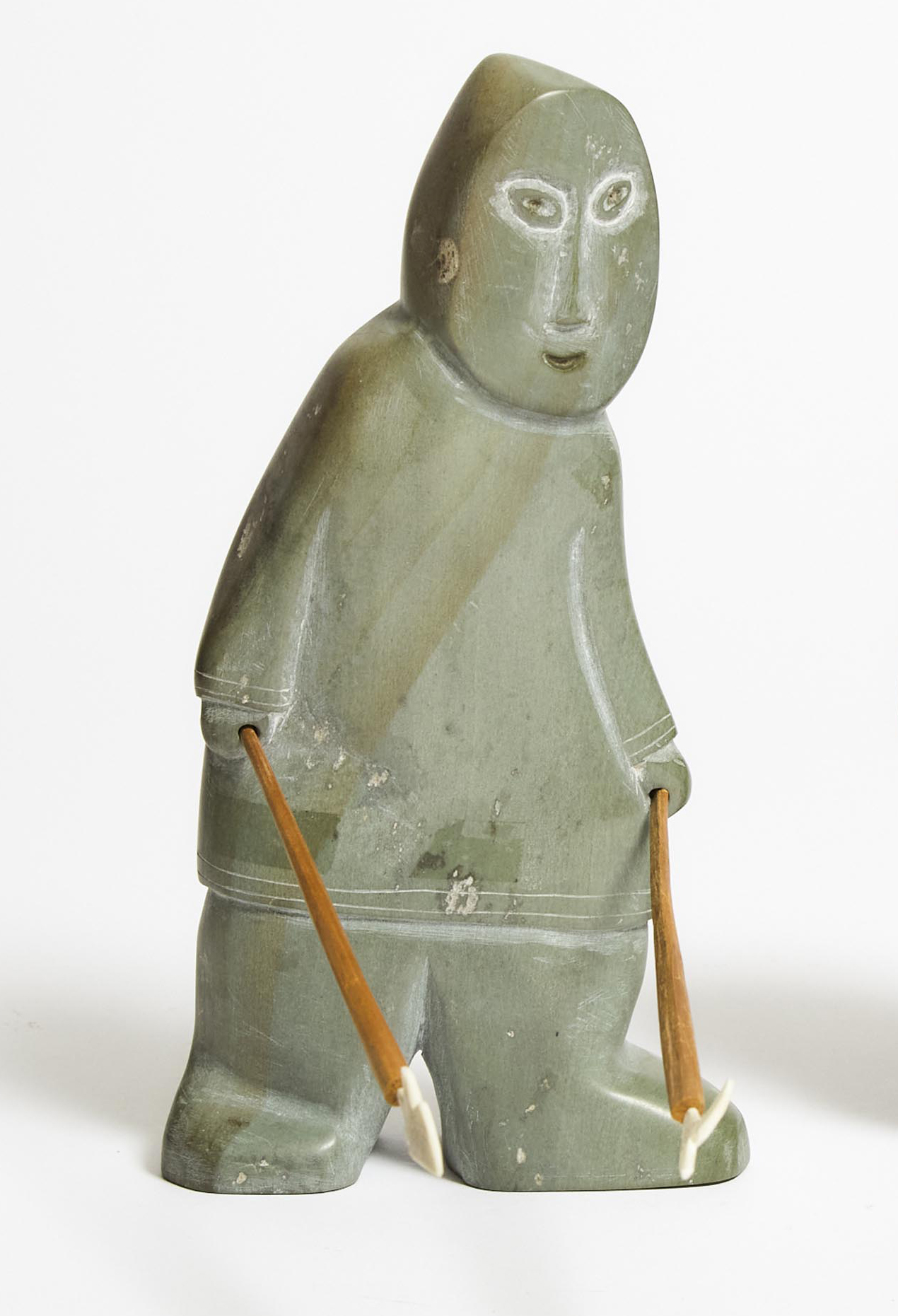 Untitled sculpture -hunter with spears by Inuit artist Annie Niviaxie